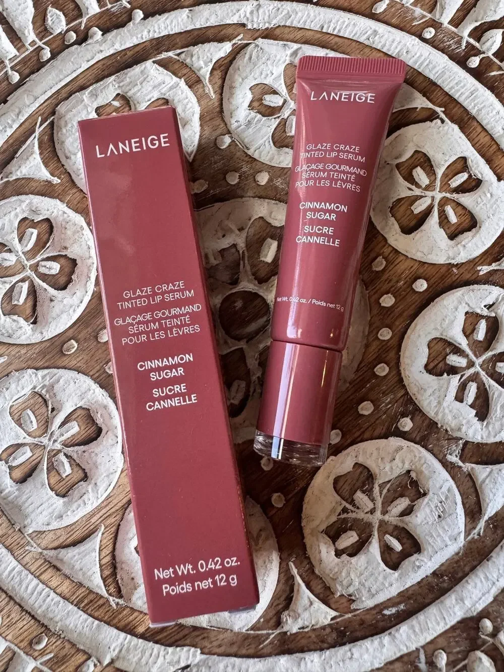 LANEIGE Glaze Craze Tinted Lip Serum Cinnamon Sugar 12g / 0.42 oz with Box